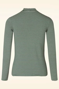 Lonely Lips Gestreepte Coltrui In Donkergroen