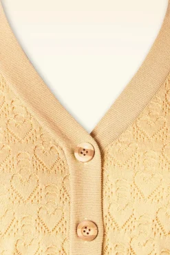 Love Heart Cardigan In Geel