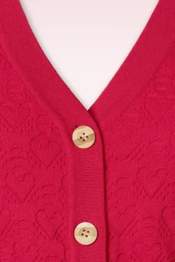 Love Heart Cardigan In Rood
