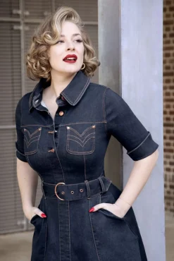 Lucielle Swing Jurk In Donkerdenim