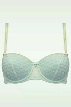 Lucky Clover Padded Balcony Bh In Mintgroen En Goud