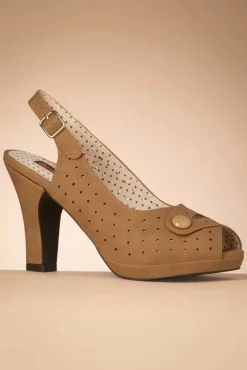 Lydia High Heeled Peeptoe Sandaletten In Bruin