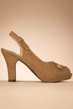 Lydia High Heeled Peeptoe Sandaletten In Bruin