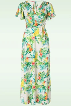 Malia Tropical Parrot Maxi Jurk In Multi