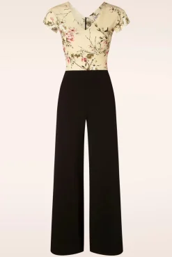 Maribelle Floral Jumpsuit In Zwart