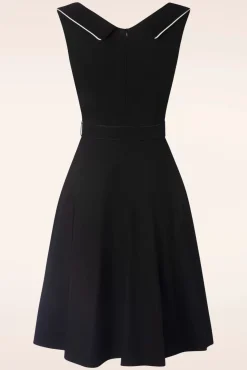 Marica Visgraat Swingjurk In Zwart