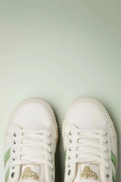Mark Cox Tennis Sneakers In Gebroken Wit En Patina Groen