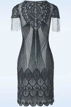 Marta Flapper Jurk In Blauw En Grijs