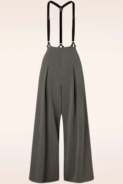 Martha Krijtstreepbroek Met Bretels In Grijs