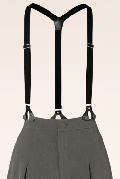 Martha Krijtstreepbroek Met Bretels In Grijs