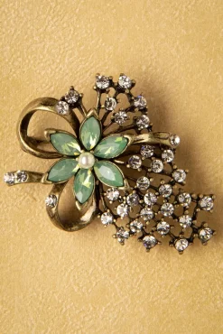 Melanie Broche In Goud En Zeeschuimgroen