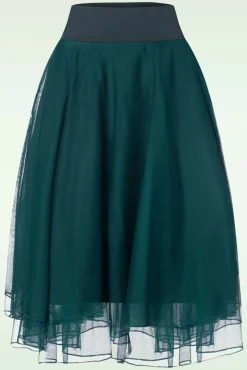 Mendy Mesh Gelaagde Rok In Petrol