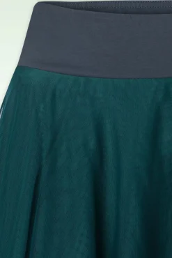 Mendy Mesh Gelaagde Rok In Petrol