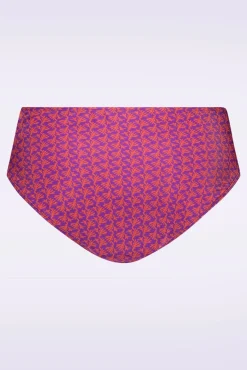 Mid Waist Coral Bikinibroekje In Paars