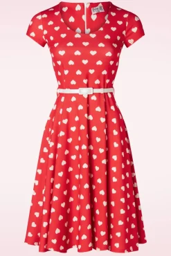 Minnie Hearts Swing Jurk In Rood