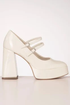 Minnie Platform Pumps In Ivoorwit