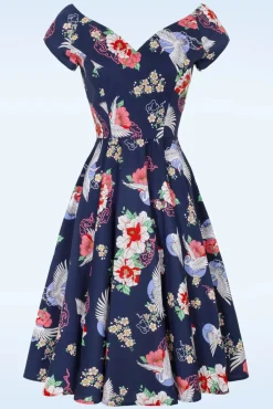 Misa Swing Jurk In Marineblauw