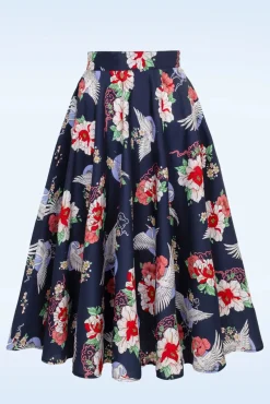 Misa Swing Rok In Marineblauw