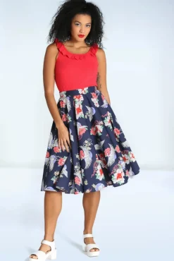 Misa Swing Rok In Marineblauw