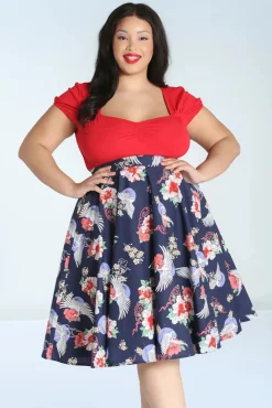 Misa Swing Rok In Marineblauw