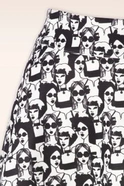 Miss Model Swing Rok In Wit En Zwart