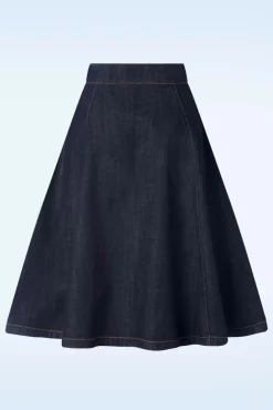 Mona Lee Swing Rok In Donkerdenim