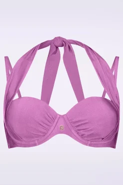 Multiway Bikinitop In Glanzend Lilapaars