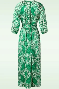 Myra Maxi Jurk In Gebroken Wit En Groen