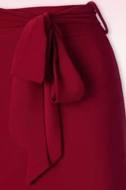 Naomi Ruffle Pencil Rok In Rood
