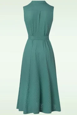 Nova Jurk Manelli Jacquard In Smoke Groen