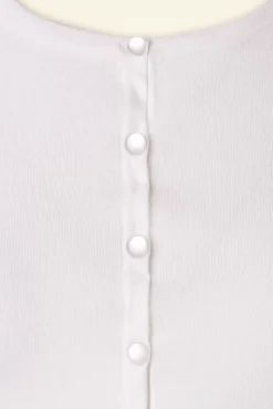 Nyla Cropped Vest In Gebroken Wit