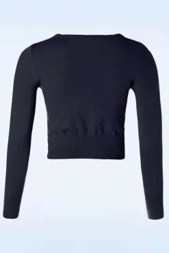 Nyla Cropped Vest In Marineblauw