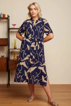 Olive Pixy Jurk In Avondblauw