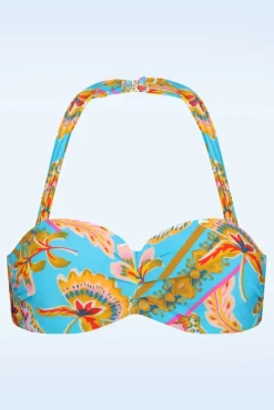 Orient Padded Bikini Top In Blauw
