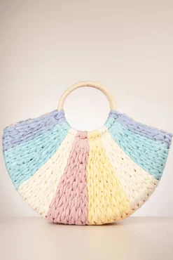 Orleans Geweven Rotan Tas In Pastel