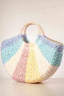 Orleans Geweven Rotan Tas In Pastel