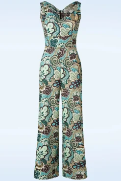 Paisley Jumpsuit In Groen En Bruin