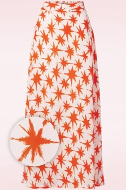 Palms Midi Rok In Oranje