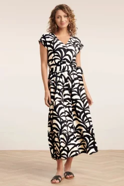 Paloma Maxi Jurk In Zwart En Zand