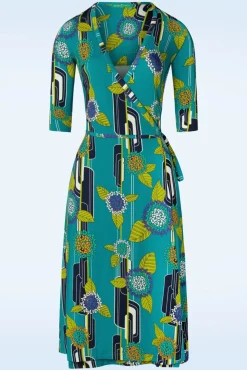 Pamela Wikkel Jurk In Oceaan Blauw