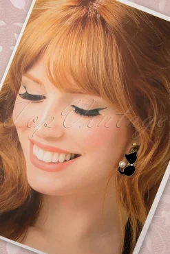 Parel Kat Drop Oorbellen In Goud