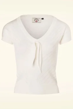 Patricia Pointelle-Top In Gebroken Wit