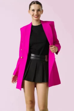 Paula Blazer Dress In Fluoriserend Roze