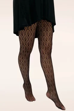 Peacock Feather Netpanty In Zwart