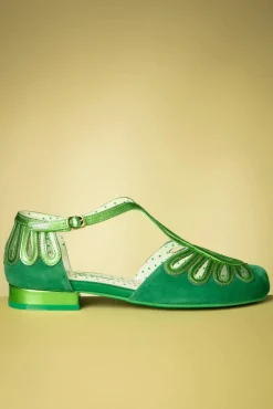 Penny Suede Dainty Ballerina's In Groen