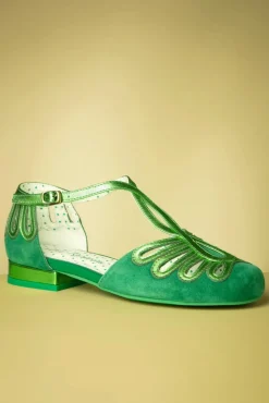 Penny Suede Dainty Ballerina's In Groen