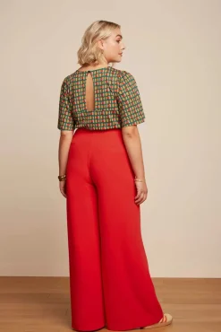 Peppa Broek Woven Crepe In Vurig Rood