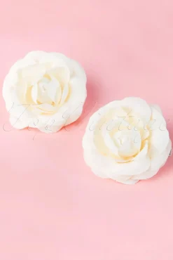 Pin-Up Paar Cremekleurige Haarclips