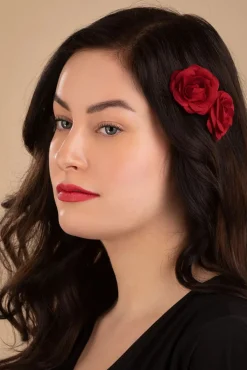 Pin-Up Rode Rozen Haarclips