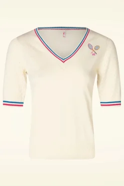 Pretty Preppy Special Top In Atletisch Wit